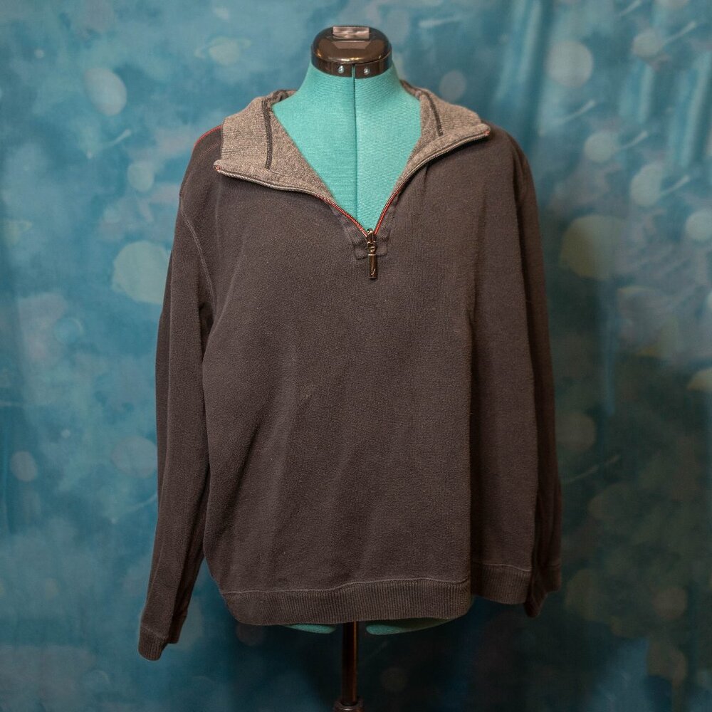CLEARANCE Tommy Bahama Faded Black Quarter-Zip Pullover Sweater Men’s